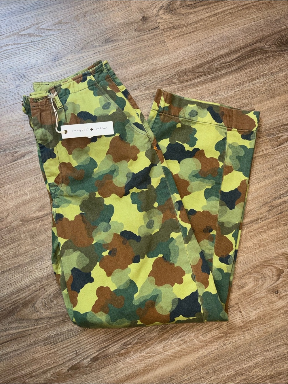 imogene + willie Green Camo Wide Leg Pants